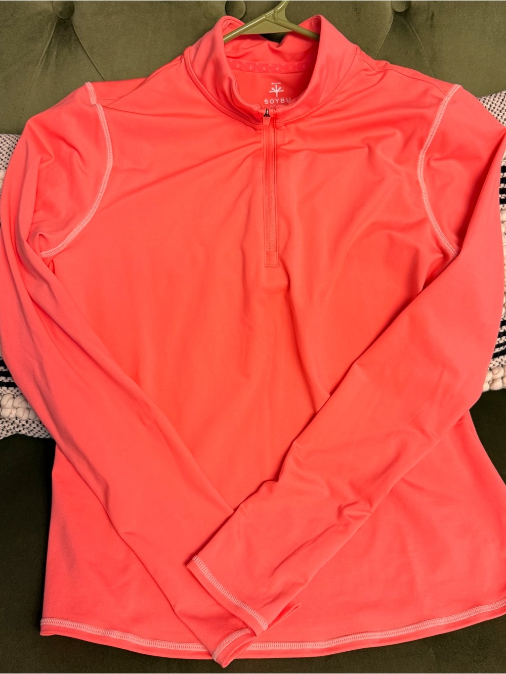 Soybu Women's Coral-Red Quarter Zip Performance Pullover